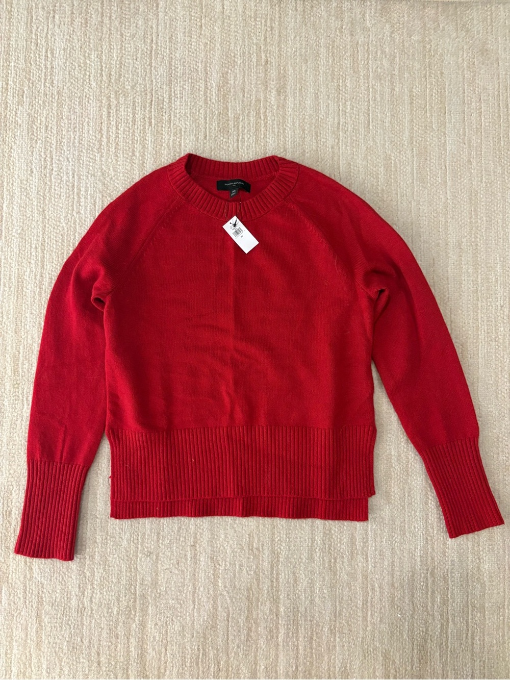 Red Crewneck Women's Sweater soft cotton blend
